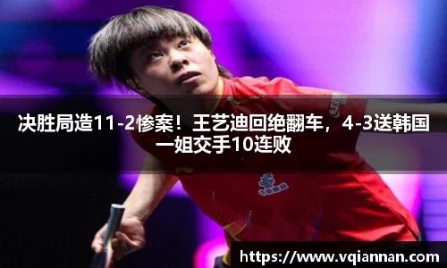 决胜局造11-2惨案！王艺迪回绝翻车，4-3送韩国一姐交手10连败